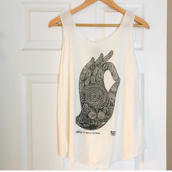 Bondhu Tops - Hand of Fatima Buddhist Yoga swing Tank Top size M